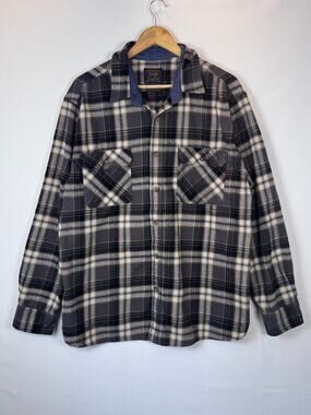 Jacks MFG Mens XXL Plaid Flannel Shirt Cotton Gray Black